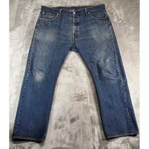Levi's 501 Original Fit Jeans Men 42x30 Blue Good Straight Leg Button Fly Denim